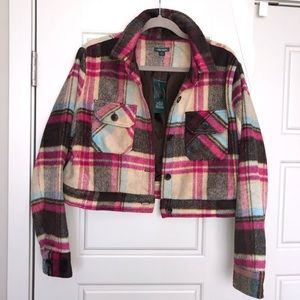 Cropped Plaid Overcoat